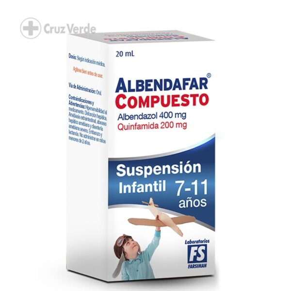 Albendafar Compuesto 7-11 Años 400mg/200mg 20ml Suspension