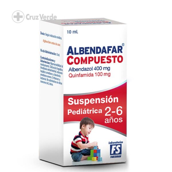 Albendafar Compuesto 2-6 Años 400mg/100mg 10ml Suspension